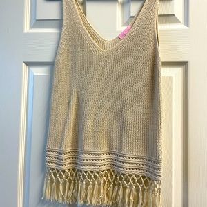 Lily Pulitzer Gold crochet top